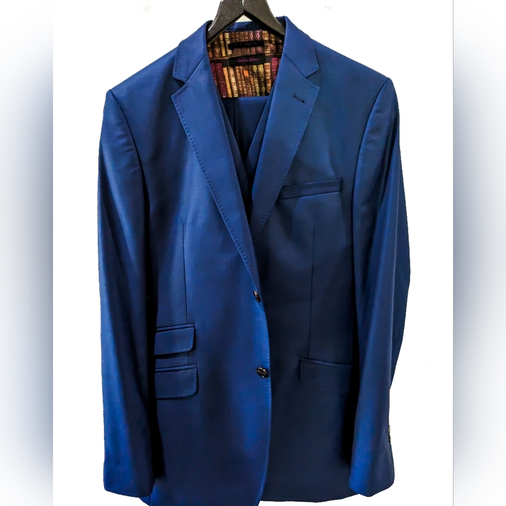 Ted Baker London Endurance 3-Piece Navy Italian Wool Suit - EUC